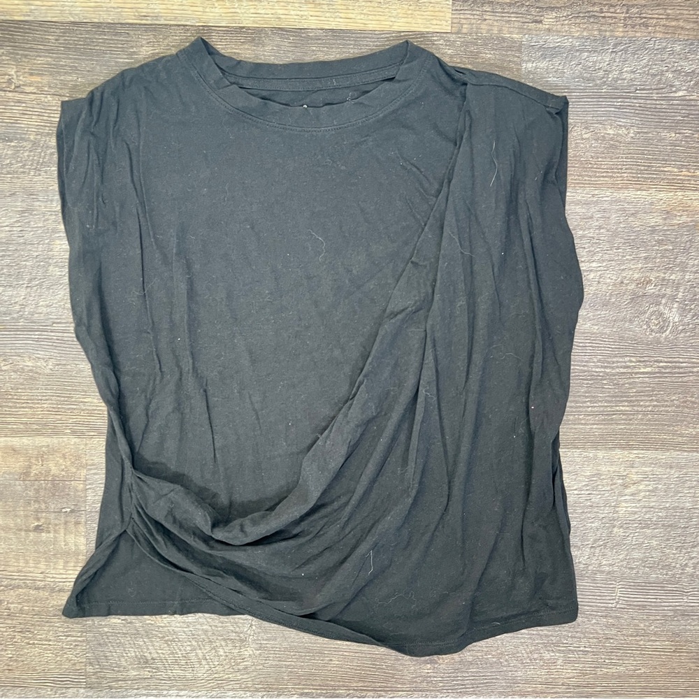 A new day black wrap style T-shirt top size large L B159